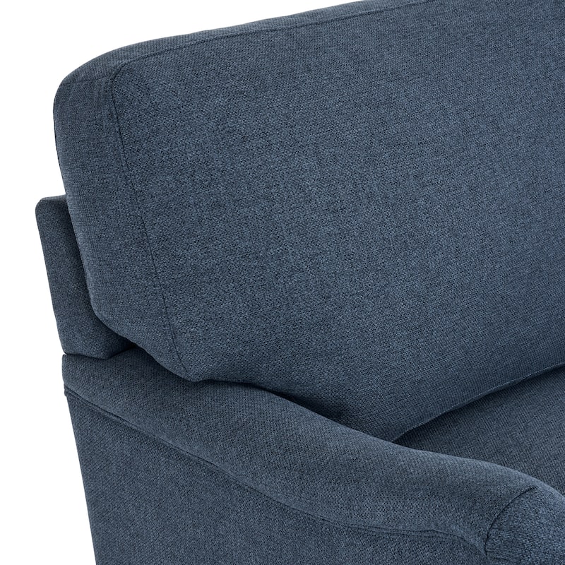 LUE BONA Swivel Fabric Single Sofa with a Removable Storage Ottoman, Living Room Accent Chair Set with Ottoman