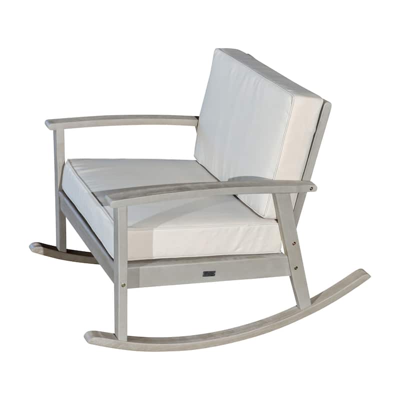 DTY Outdoor Living Longs Peak Eucalyptus Rocking Chair with Cushions