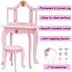 preview thumbnail 4 of 11, 2-in-1 Princess Vanity Set,Princess Makeup Table with Mirror