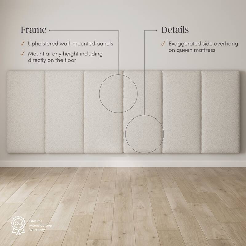 Marissa Boucle Wall Mounted Upholstered Headboard