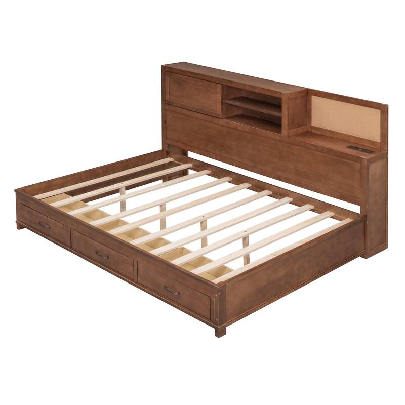 Wooden Daybed with 3 Storage Drawers and a set of Sockets and USB Ports
