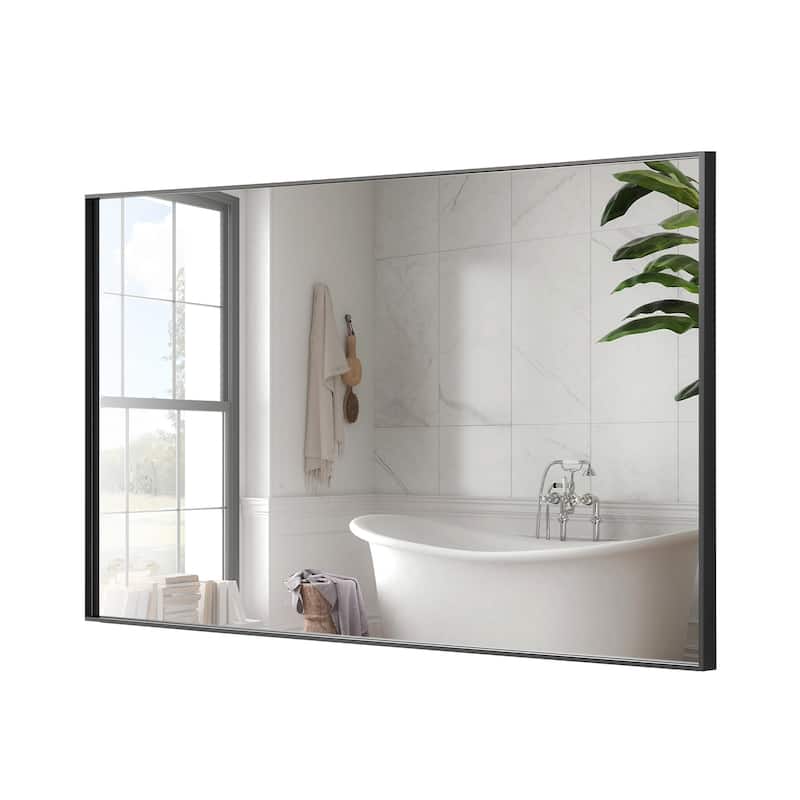 Modern Rectangle Framed Bathroom Vanity Mirror Accent Wall Mirror