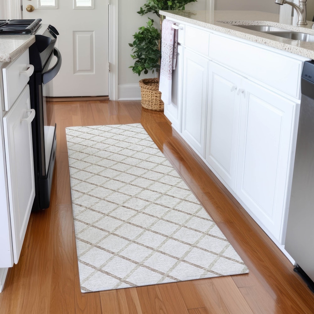 Premium Washable Super Soft Modern Trellis Mayfield Rug
