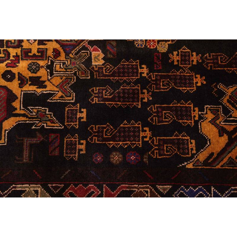 ECARPETGALLERY Hand-knotted Teimani Black Wool Rug - 3'8 x 6'6