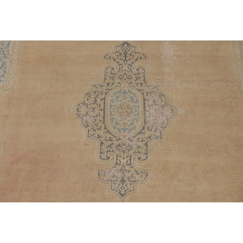 Kerman Persian Vintage Area Rug Hand-Knotted Wool Carpet - 9'10" x 13'3"