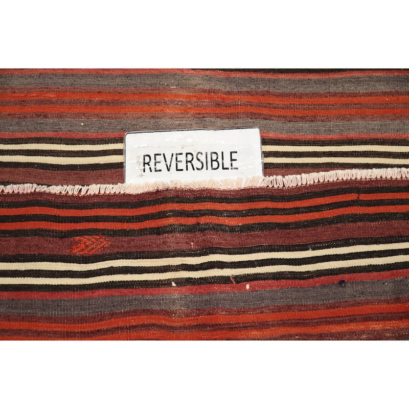 Hand Woven Oriental 100% Wool Carpet Southwestern Geometric Multi-Colored Kilim Area Rug - 9' 9'' X 5' 4''