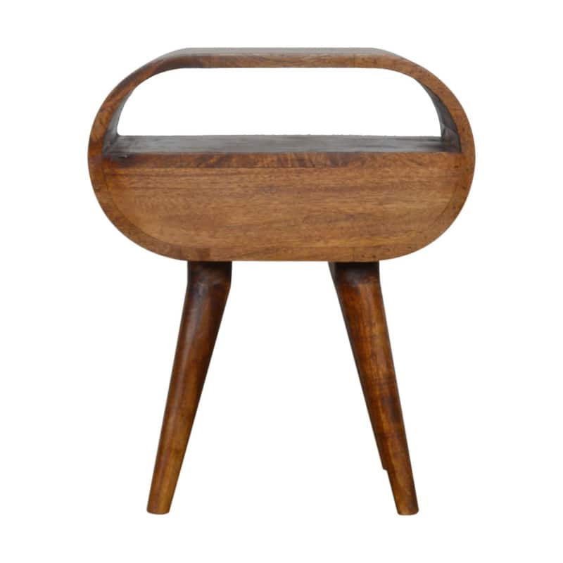 Artisan Furniture Solid Wood Chestnut Circular Open Nightstand