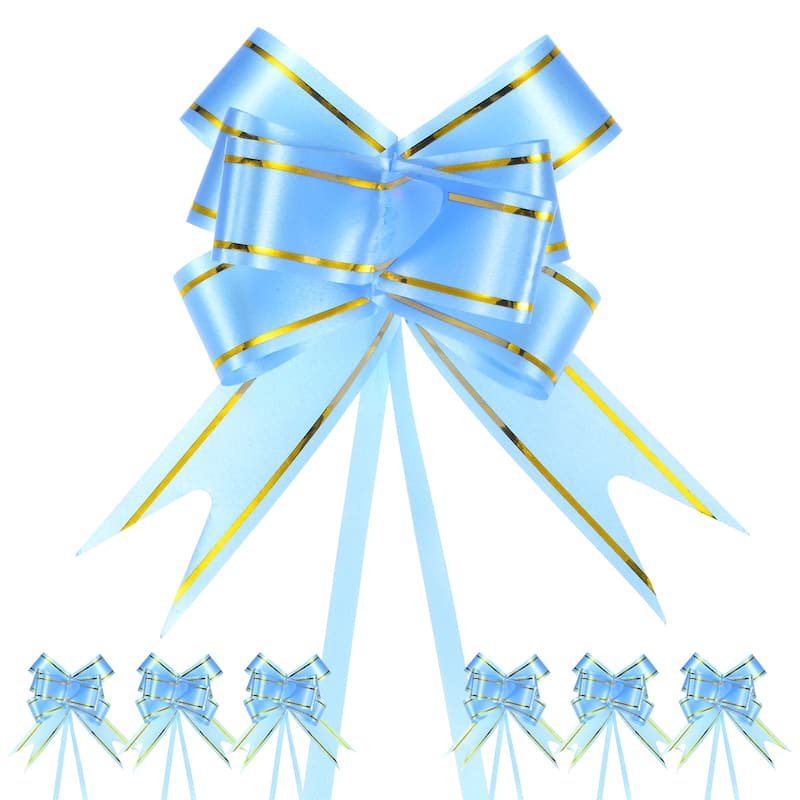 200pcs Ribbon Pull Bows Bows for Wedding Decorations - Light Blue - 3.74 Inch