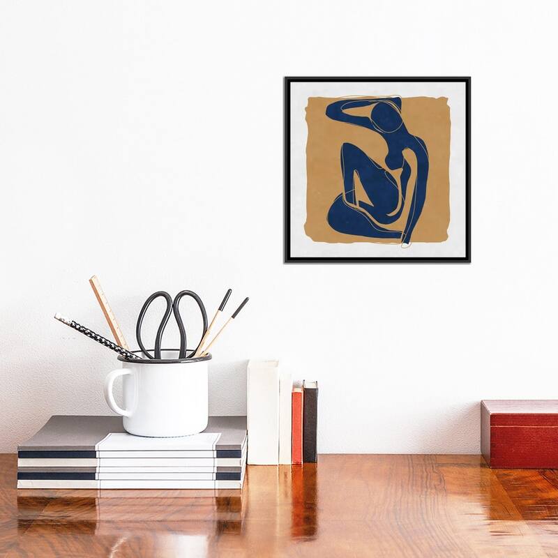 iCanvas "Nude Blue Woman 3" by Maximiliano Casal Framed Canvas Print