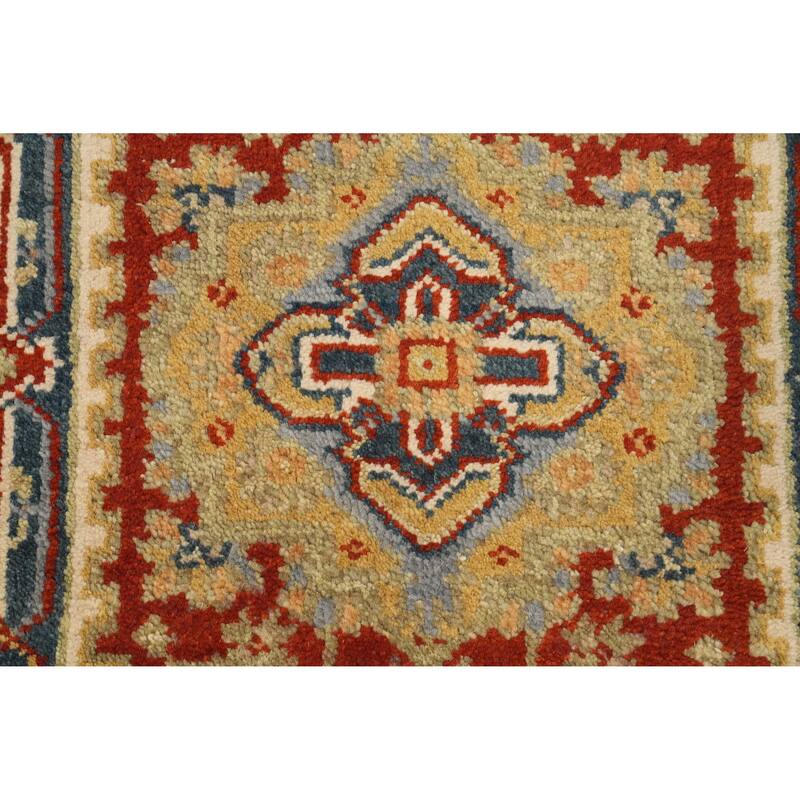 Hand Knotted Oriental 100% Wool Carpet Traditional Medallion Oranges & Rust Heriz (serapi) Area Rug - 3' 0'' X 2' 0''