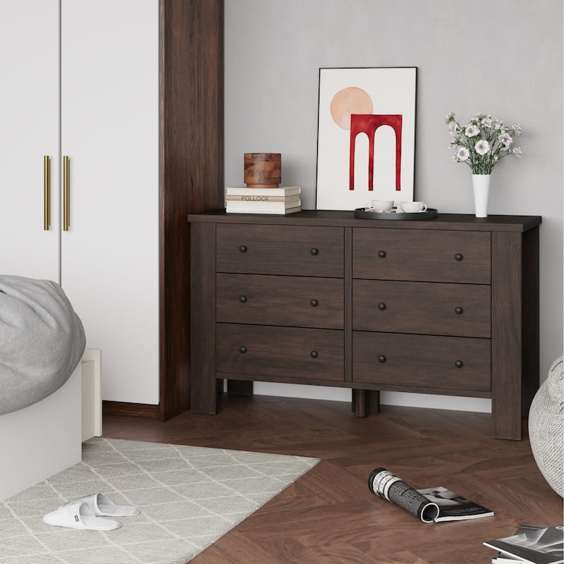 6 Drawer Dresser For Bedroom With Modern Style