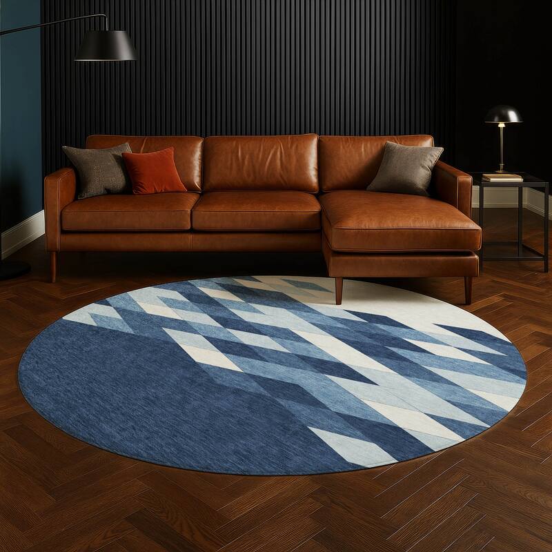 Machine Washable Indoor/ Outdoor Modern Avo Chantille Rug