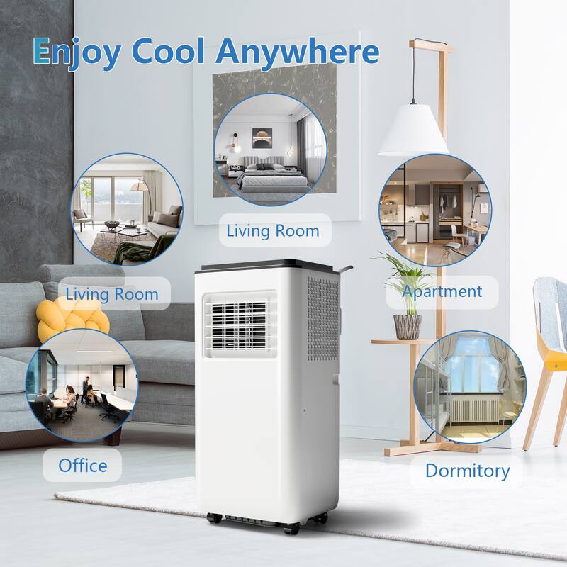 8000 BTU Portable Air Conditioner, Standing Quiet Cooling Portable AC Unit With Remote Control