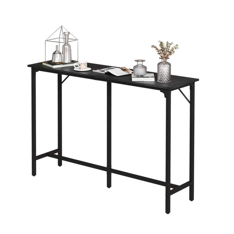 55'' Counter Height Bar Dining Table with Metal Frame Rectangular Pub Sofa Table for Kitchen ,Living Room