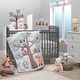 preview thumbnail 1 of 7, Bedtime Originals Woodland Friends Animals Mint/Gray 5-Piece Crib Bedding Set