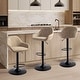 preview thumbnail 45 of 51, Glitzhome Set of 3 Mid-Century Modern Adjustable Swivel Bar Stools - Set of 3