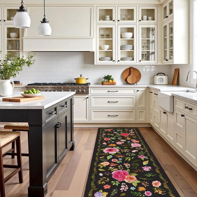 Boho Kitchen Rugs Non-Slip Washable Farmhouse Kitchen Mat 3 Piece Set - 20"x32"+20"x48"+20"x59"