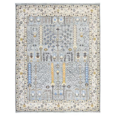 Overton Handmade Modern Contemporary Floral Area Rug