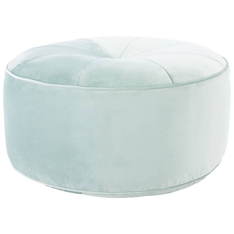 SAFAVIEH Maia Round Velvet Pouf Ottoman - Mint