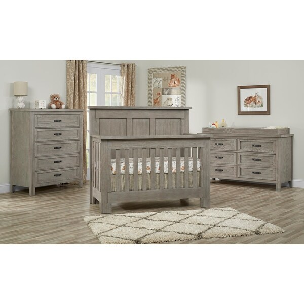 Soho Baby Hanover 4 in 1 Convertible Crib - Oak Gray - Bed Bath