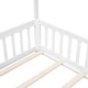 preview thumbnail 10 of 48, Twin Size Solid Wood House Bed with Guardrails for Toddlers