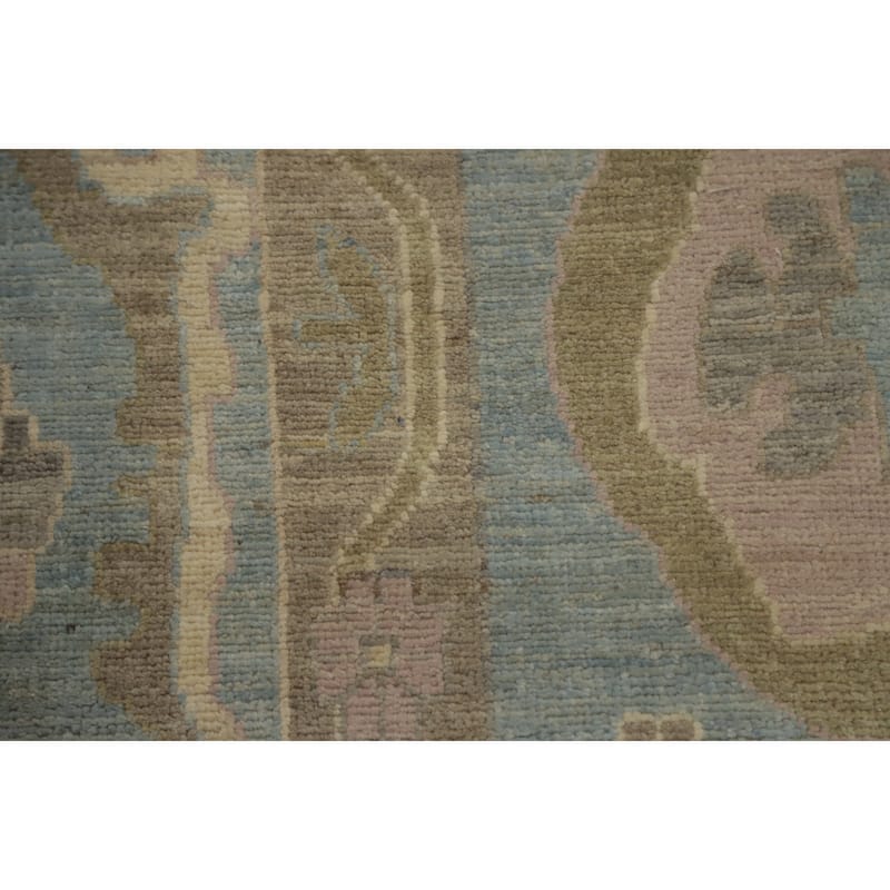 Hand Knotted Oriental 100% Wool Carpet Transitional All-Over Greys & Charcoal Oushak Area Rug - 9' 11'' X 7' 10''
