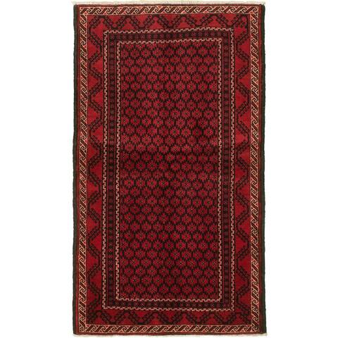 Hand-knotted Herati Red Wool Rug - 3'8 x 6'9