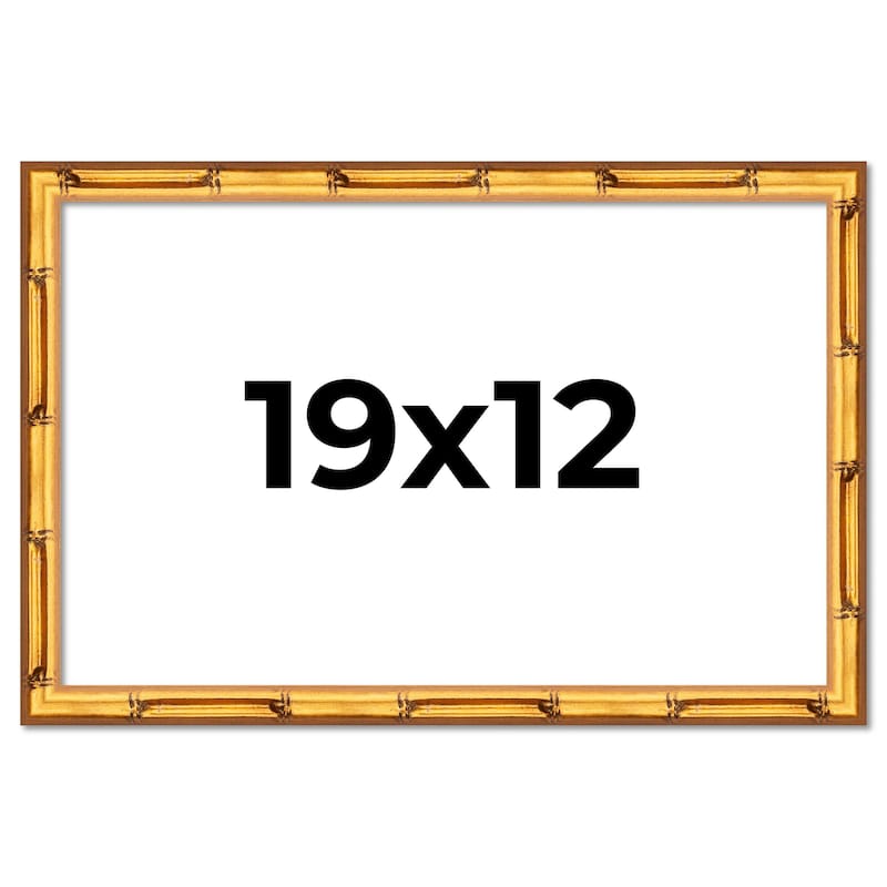 19x12 Frame Gold Bamboo Picture Frame Modern Photo Frame Includes UV Acrylic Shatter Guard Front Acid Free Foam Backing Board