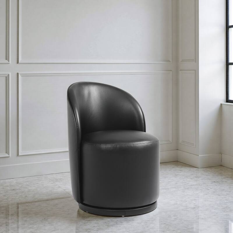 Upholstered Swivel Dining Chair Armless Barrel Chair