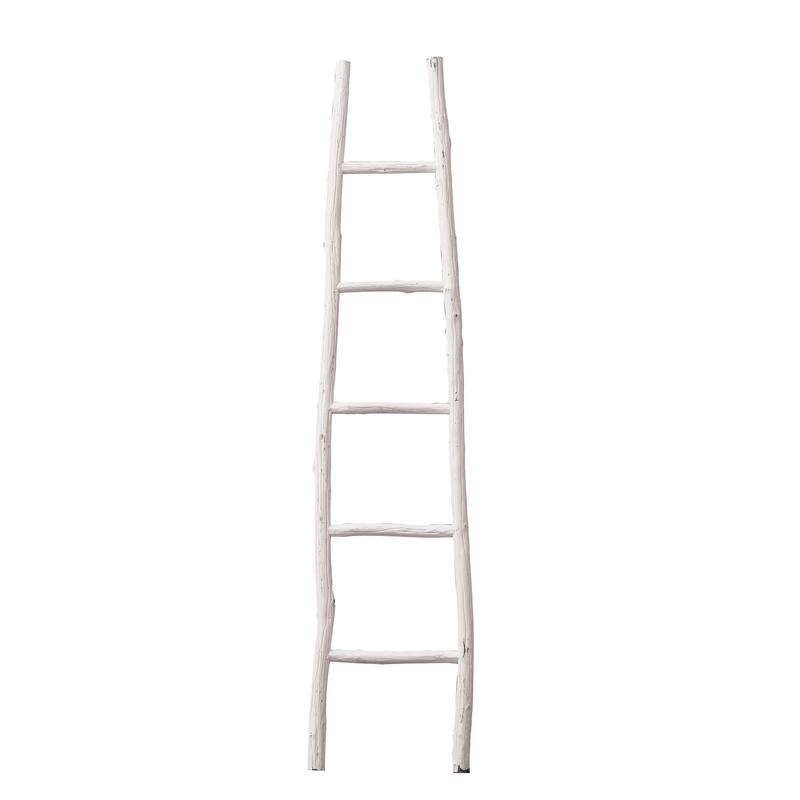 Decorative Wood Blanket Ladder - White
