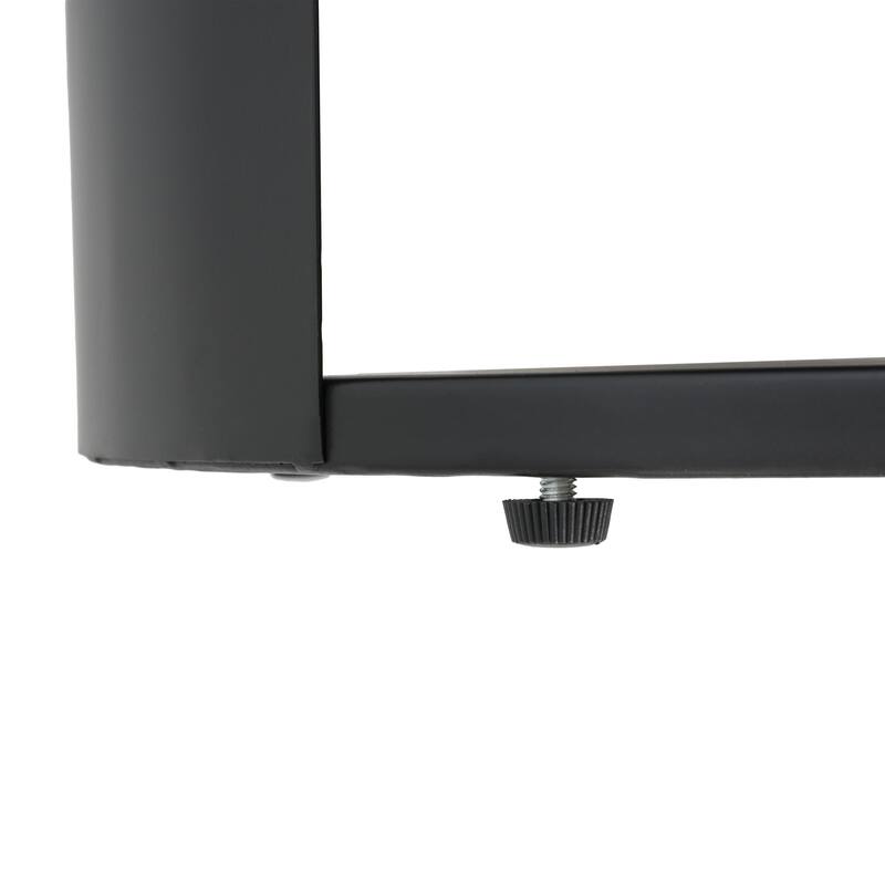 Indoor 3-Tier Metal Round Side Table with Sliding Door Cabinet