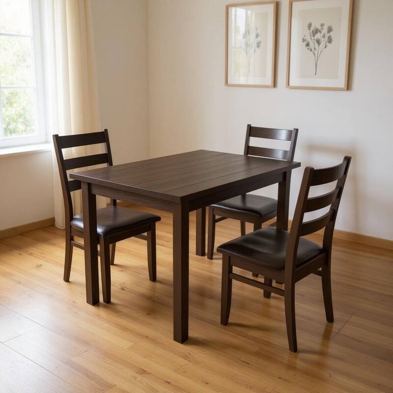 HomeRoots 60" Dark Brown Solid Wood Dining Table - 60.00 in. x 30.00 in. x 27.00 in. - Dark Brown - 60.00 in. x 30.00 in.  x 27.00 in.