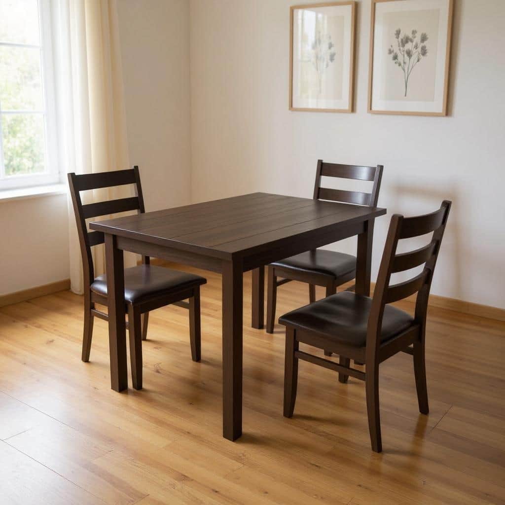 HomeRoots 60" Dark Brown Solid Wood Dining Table - 60.00 in. x 30.00 in. x 27.00 in.