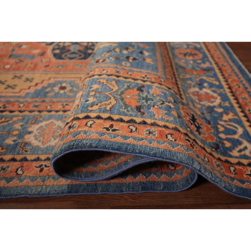 Orange Heriz Oriental Area Rug Handmade Wool Carpet - 5'10" x 9'0"