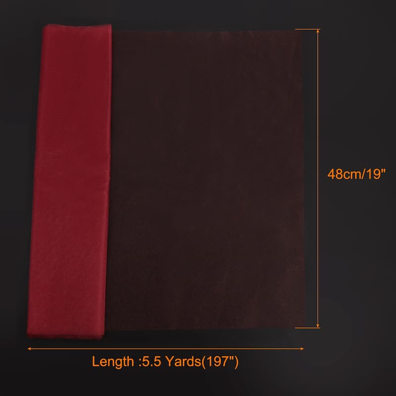 19" by 5.5 Yard Tulle Fabric Backdrop Curtains for Decor Wedding - Wine Red