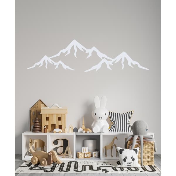 slide 2 of 17, Mountains Wall Decal Nursery Decor. 7 tall x 22 wide inches - White