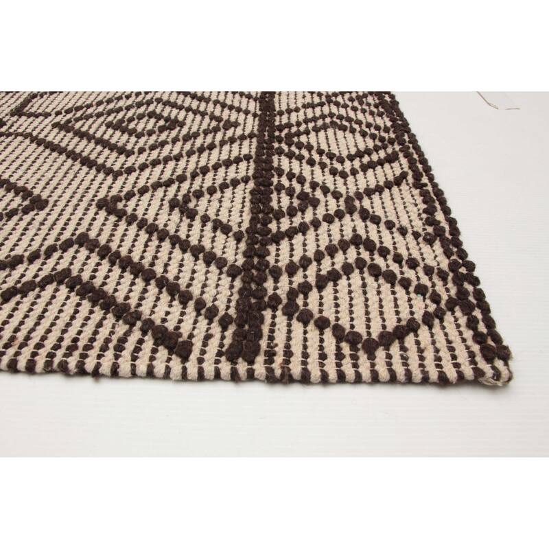 ECARPETGALLERY Braid weave Sienna Brown Wool Rug - 5'1 x 7'11