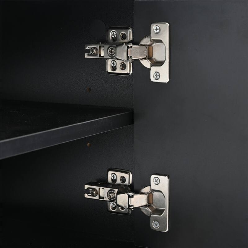 Modern TV Stand with Metal Legs and Gold Handles