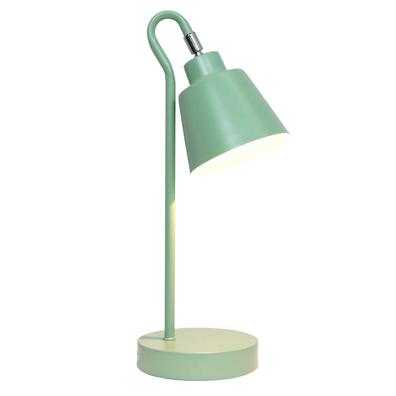 Metal Desk Lamp with Looped Arm and Adjustable Cone Shade
