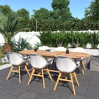 View of Amazonia 7pc FSC Certified Teak Wood Pleguer Oudoor Patio Dining Set ...