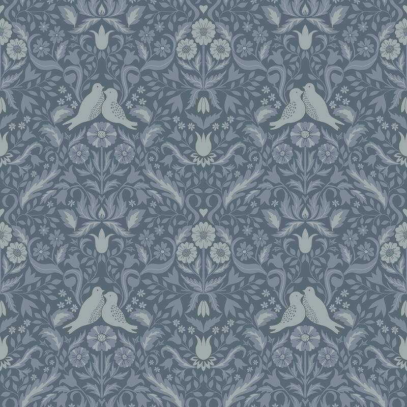 A-Street Prints Niki Blue Country Kitsch Wallpaper