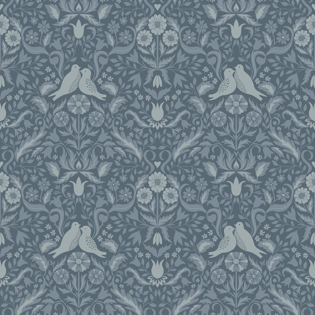 A-Street Prints Niki Blue Country Kitsch Wallpaper