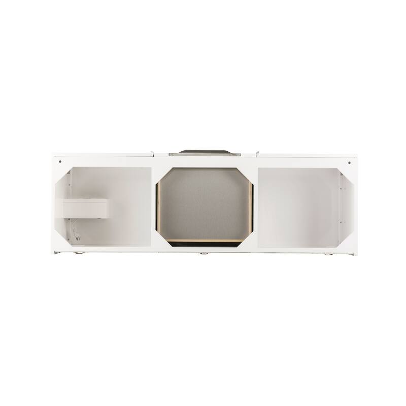 James Martin Vanities Columbia 59" Double Vanity, Glossy White with Brushed Nickel Hardware - Base Only - No Countertop