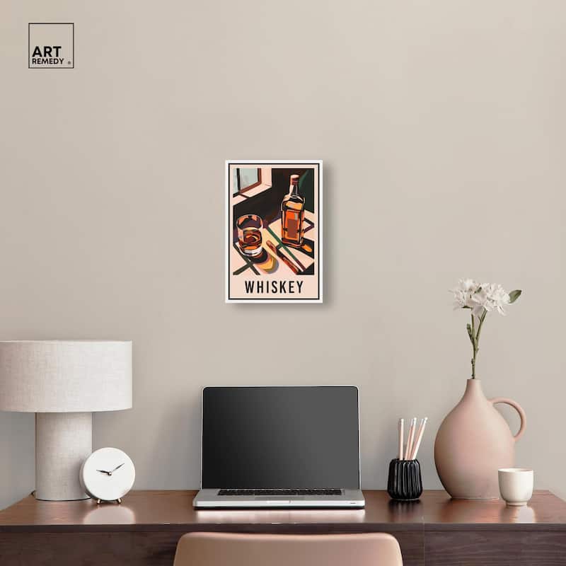 Whiskey Poster Canvas by Art Remedy