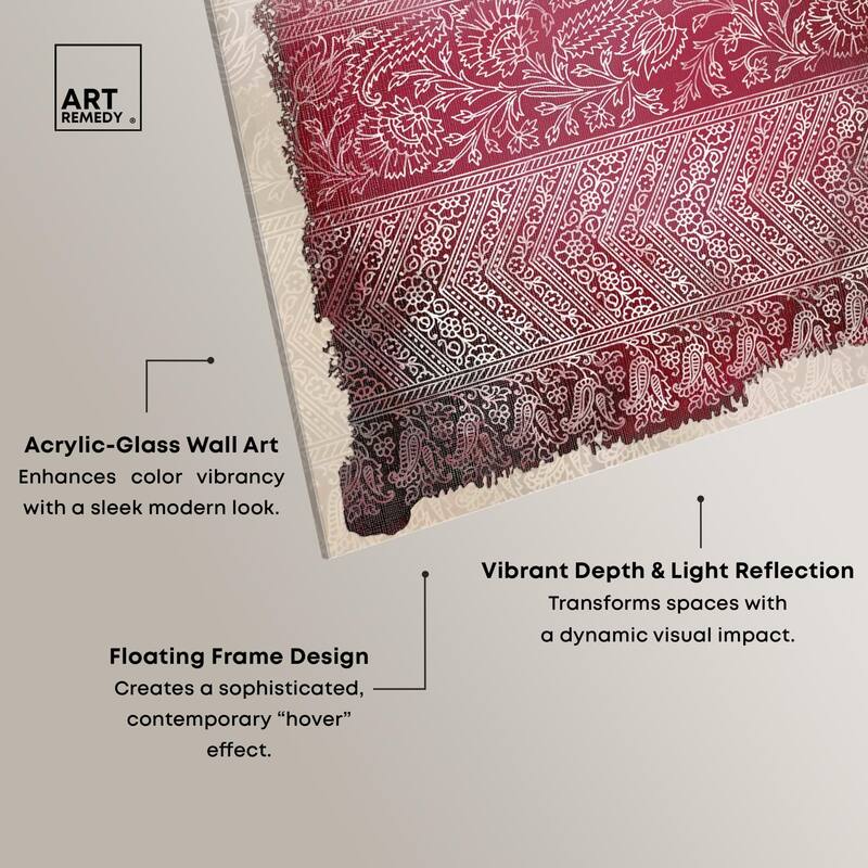 Burgundy Stamps Acrylic by Art Remedy, Ready to Hang