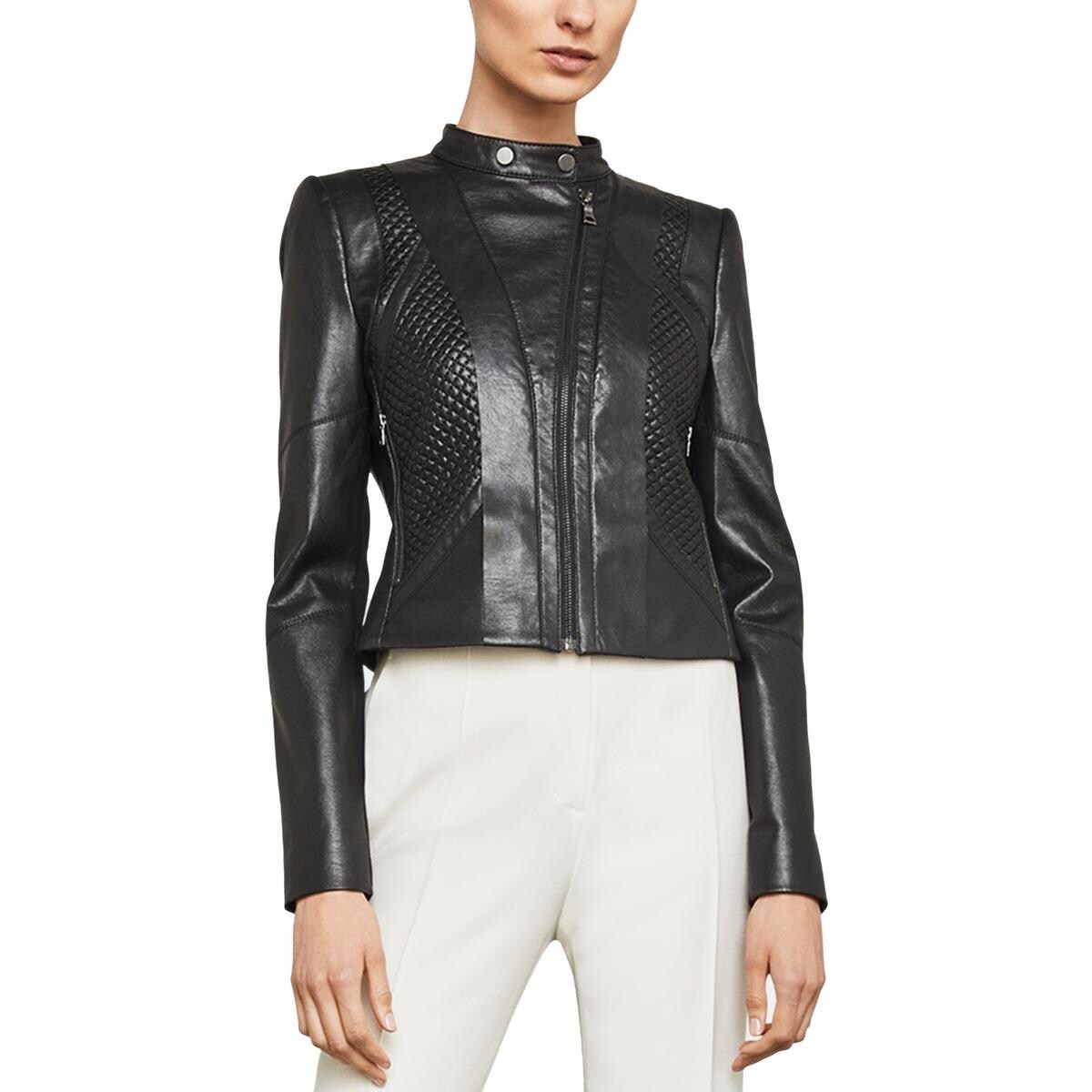 Bcbg Max Azria Womens Misa Motorcycle Jacket Fall Faux Leather Overstock 30564467 Bcbg max azria miley burgundy leather belted jacket. bcbg max azria womens misa motorcycle jacket fall faux leather