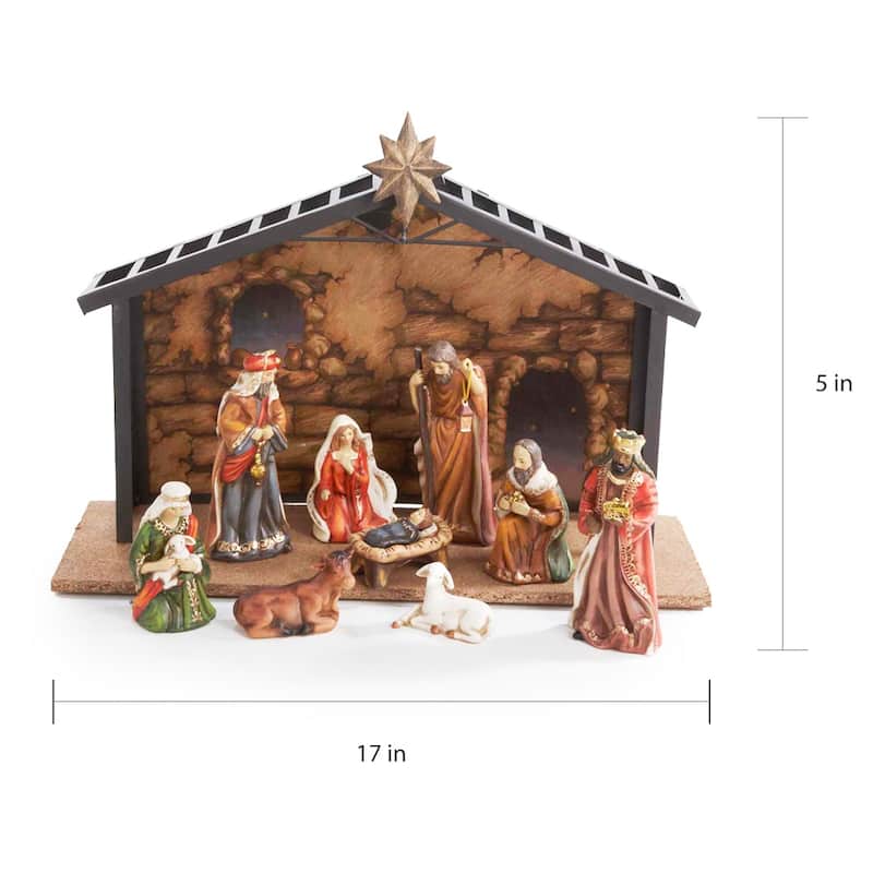 Kurt Adler 10-piece Small Porcelain Nativity Set