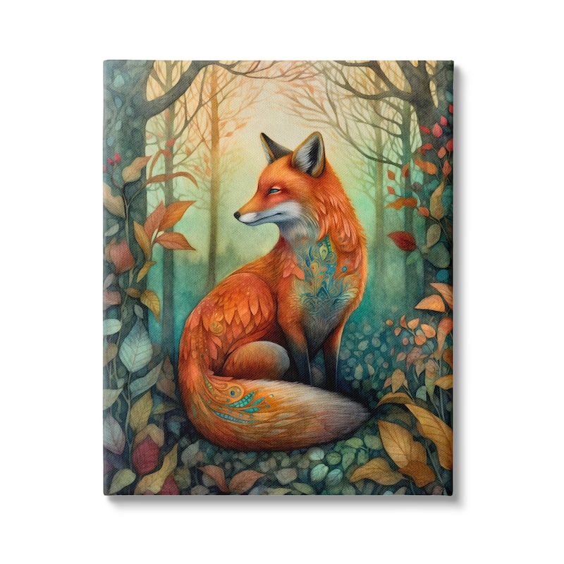 Stupell Vibrant Fox in Forest Foliage Canvas Wall Art Design by The Dutch Lady - 16 x 20