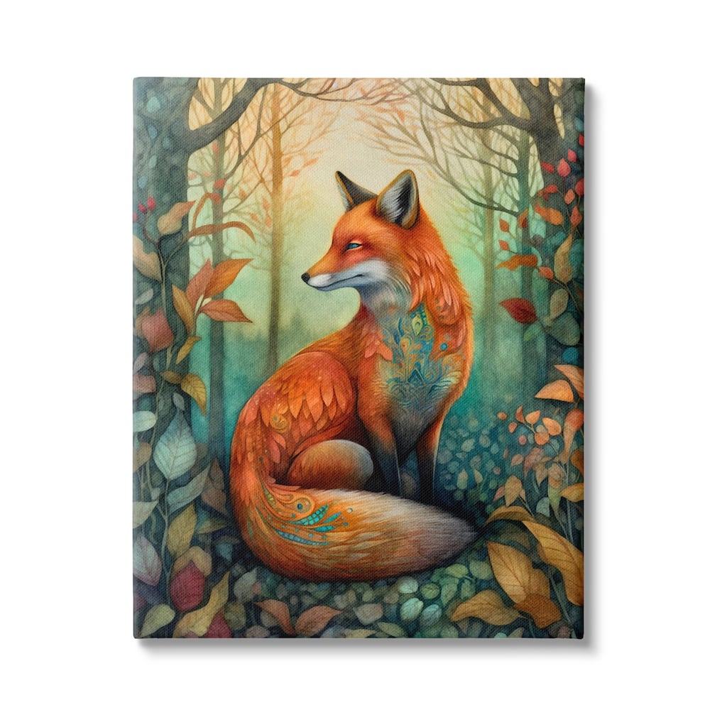 Stupell Vibrant Fox in Forest Foliage Canvas Wall Art Design by The Dutch Lady