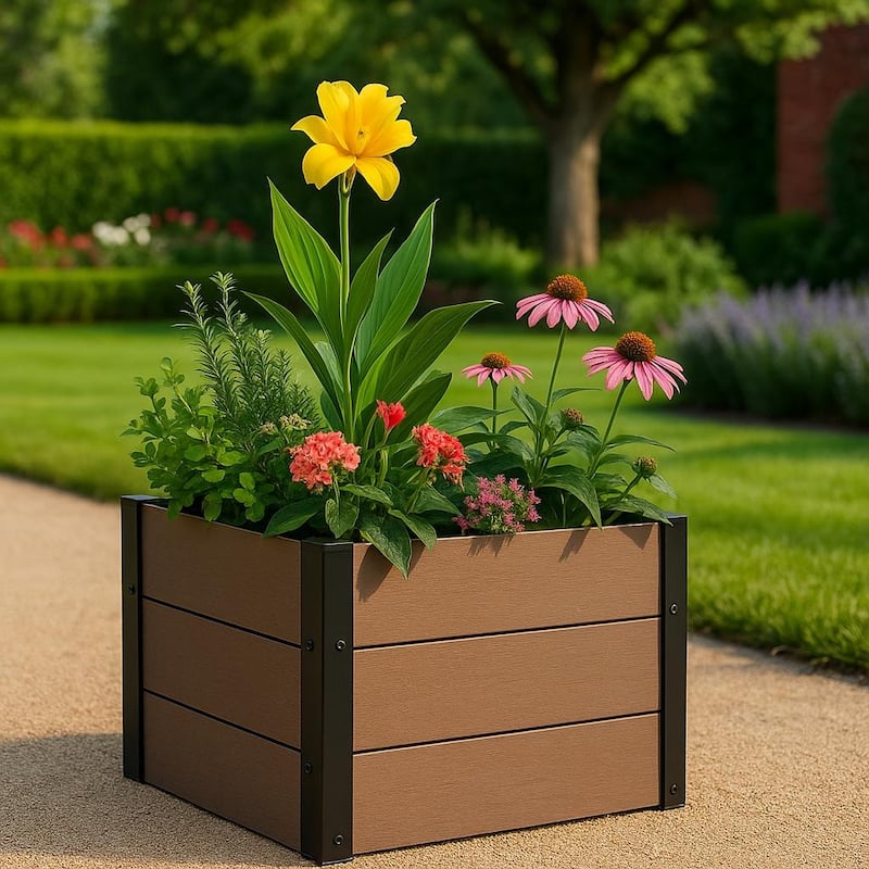 Wood Look Raised Garden Bed, without Bottom